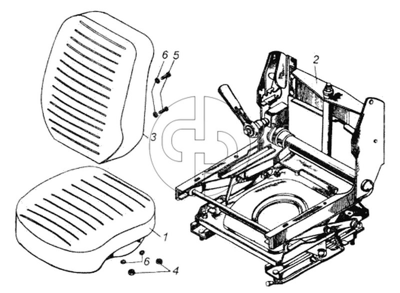 Сиденье водителя (№1 на схеме)