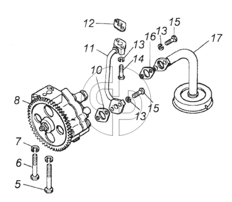 Установка насоса масляного (№11 на схеме)