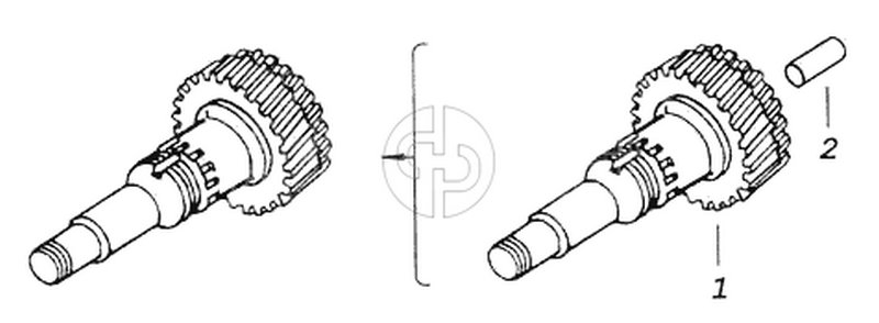 Вал первичный коробки передач с втулкой (№2 на схеме)