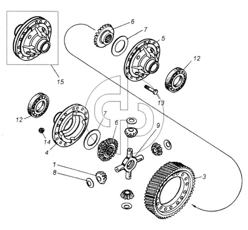 Дифференциал переднего моста (№9 на схеме)