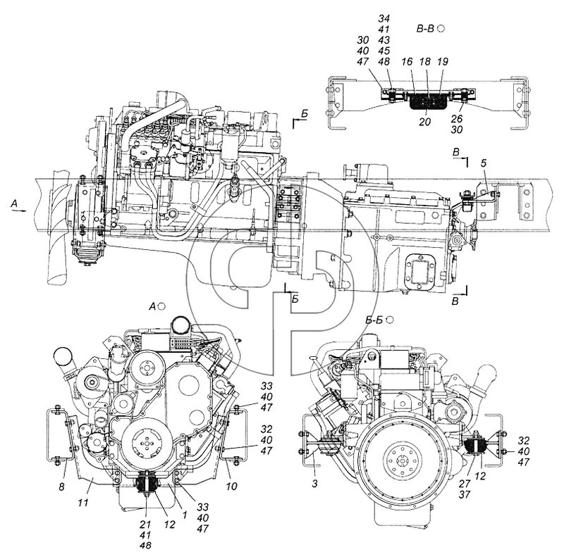 №19 (4308 - Установка силового агрегата 4308-1001005)