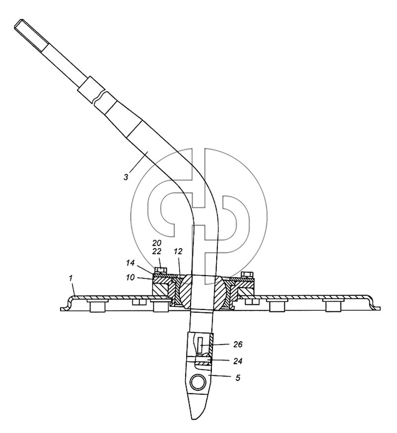 Опора рычага переключения передач в сборе 4308-1703204 (№26 на схеме)