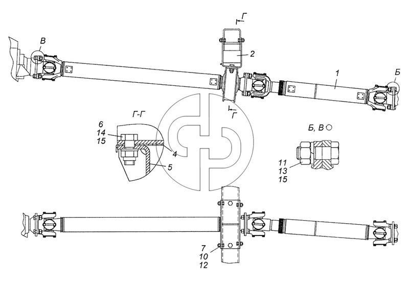 №15 (4308 - Установка карданных валов Э4308-2200001)