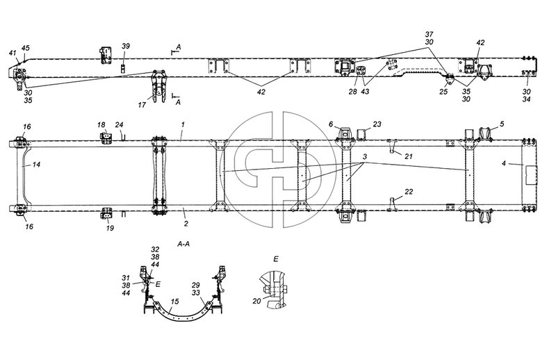 Рама в сборе Э4308-2800010 (№22 на схеме)