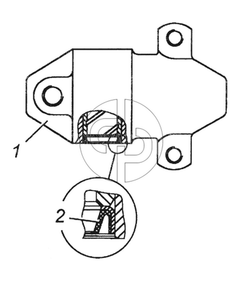 Ушко с втулкой и манжетами в сборе 65115-2902018 (№1 на схеме)