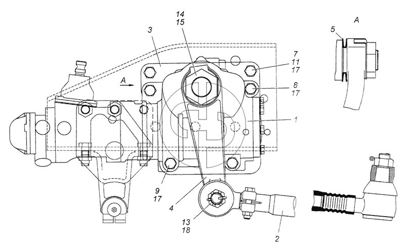 Установка рулевого механизма 4308-3400012-10 (№14 на схеме)