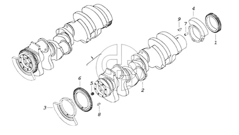 Вал коленчатый в сборе (№8 на схеме)