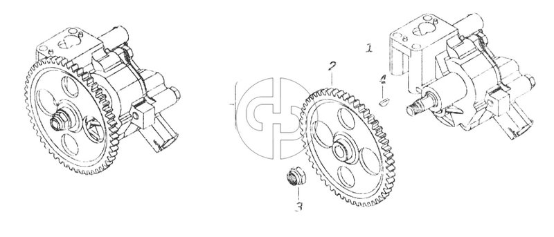 Масляный насос с шестерней (№740.11-1011010 на схеме)