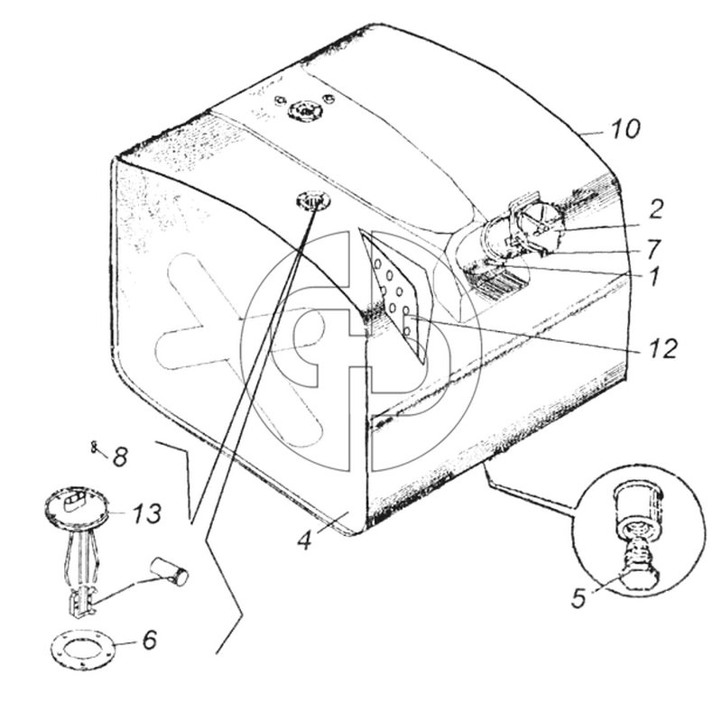 Бак топливный (№5 на схеме)