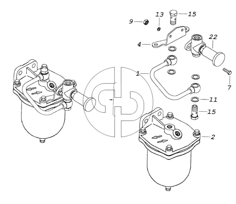 Фильтр грубой очистки с насосом предпусковой прокачки топлива (№11 на схеме)
