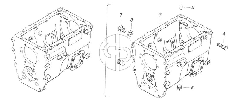 Картер коробки передач (№3 на схеме)