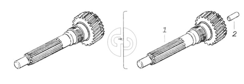 Вал первичный коробки передач (№3 на схеме)