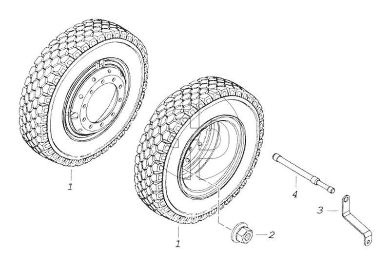 Установка сдвоенных дисковых колес (№2 на схеме)