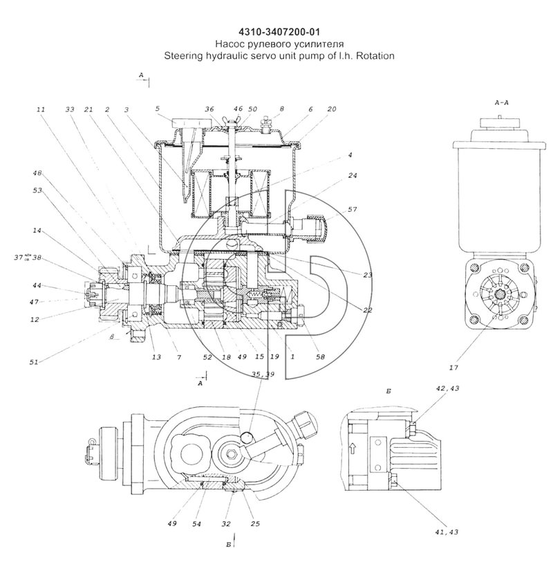 Насос рулевого усилителя (№4310-3407200-01 на схеме)