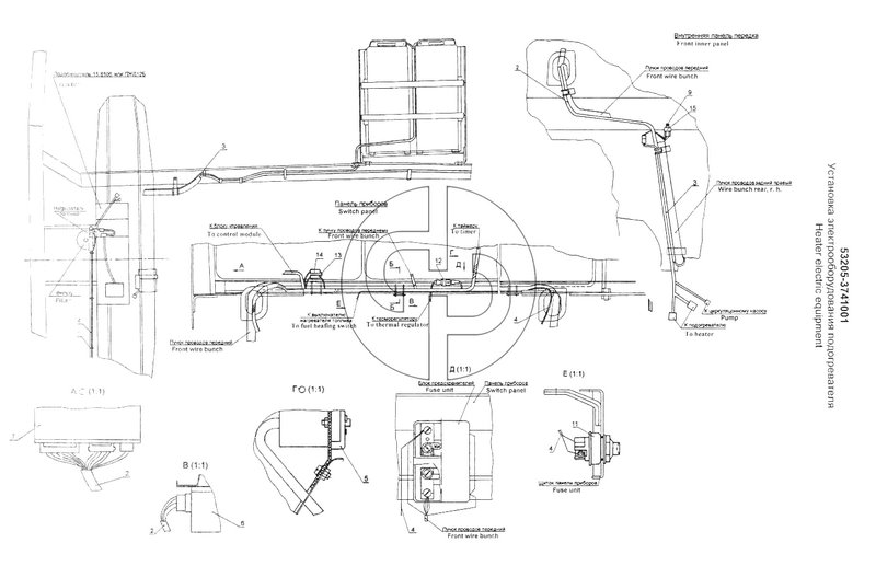 Установка электрооборудования подогревателя (№11 на схеме)