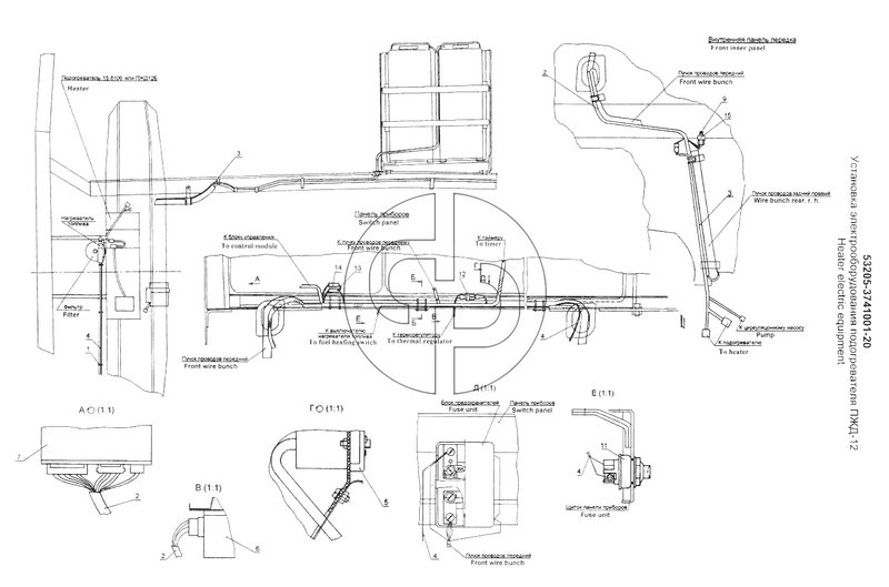 Установка электрооборудования подогревателя ПЖД-12 (№11 на схеме)