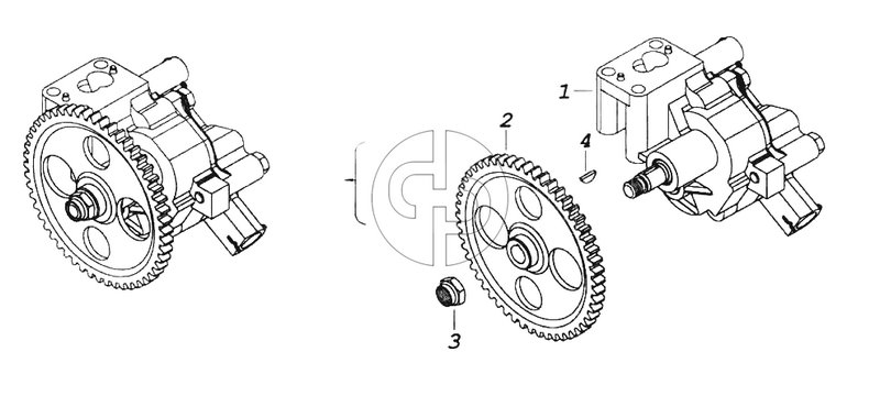 Масляный насос с шестерней (№2 на схеме)