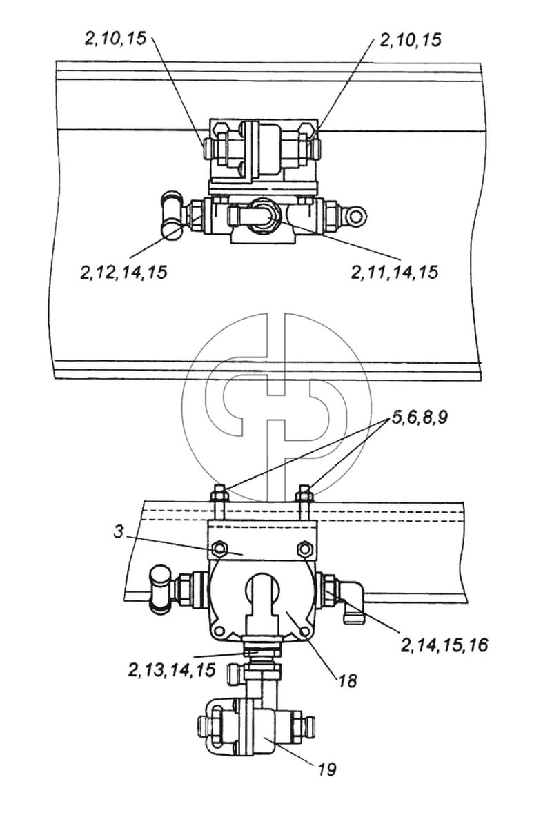 Установка ускорительного клапана (№14 на схеме)