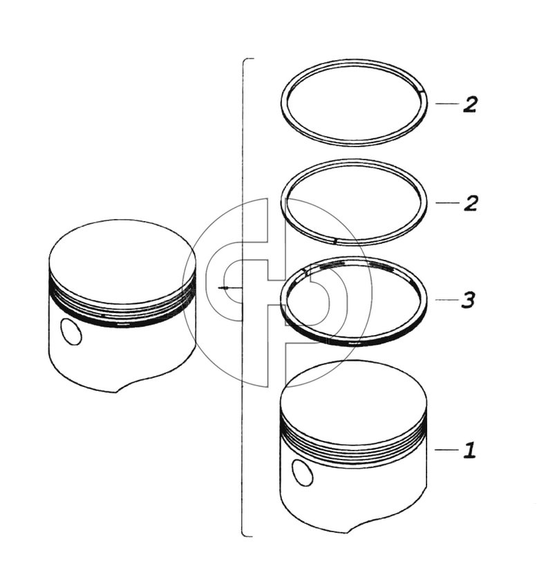 Поршень в сборе (№1 на схеме)