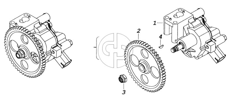 Масляный насос с шестерней (№740.11-1011010 на схеме)