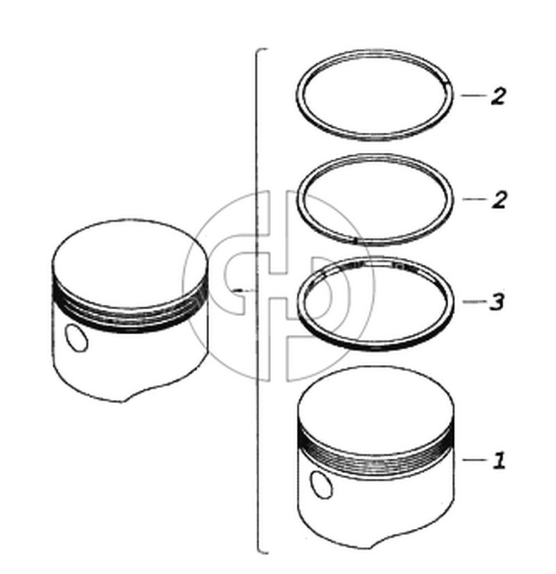 Поршень в сборе (№1 на схеме)