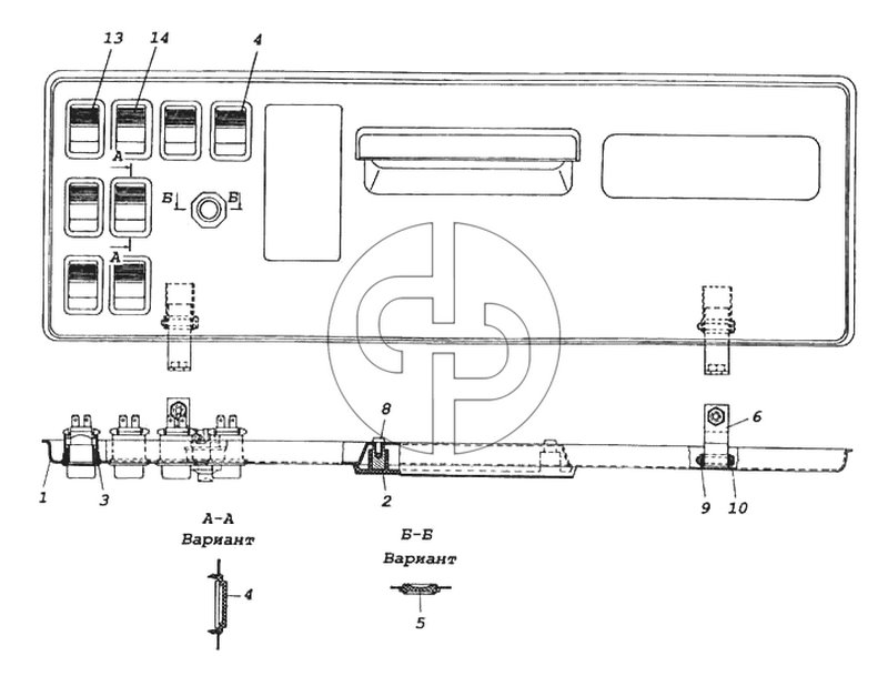 Панель выключателей (№13 на схеме)