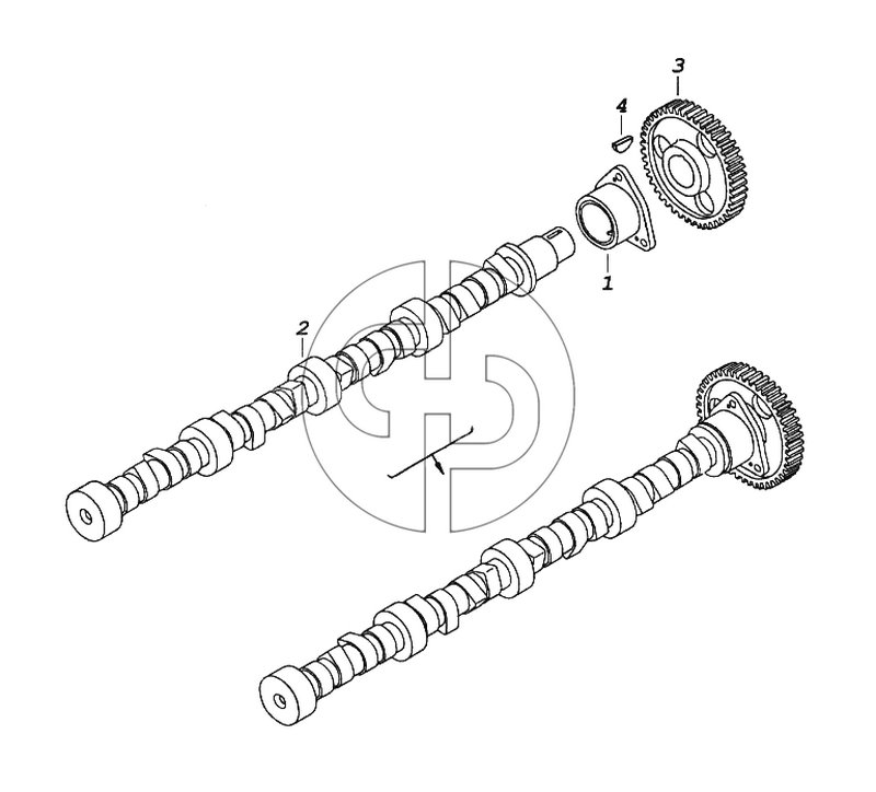 Распределительный вал (№1 на схеме)