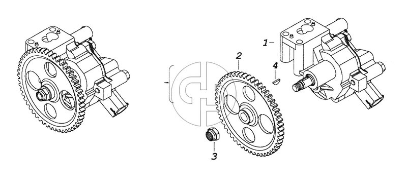 Масляный насос с шестерней (№2 на схеме)