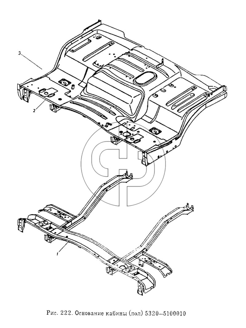 Основание кабины (пол) (№5320-5101257 на схеме)