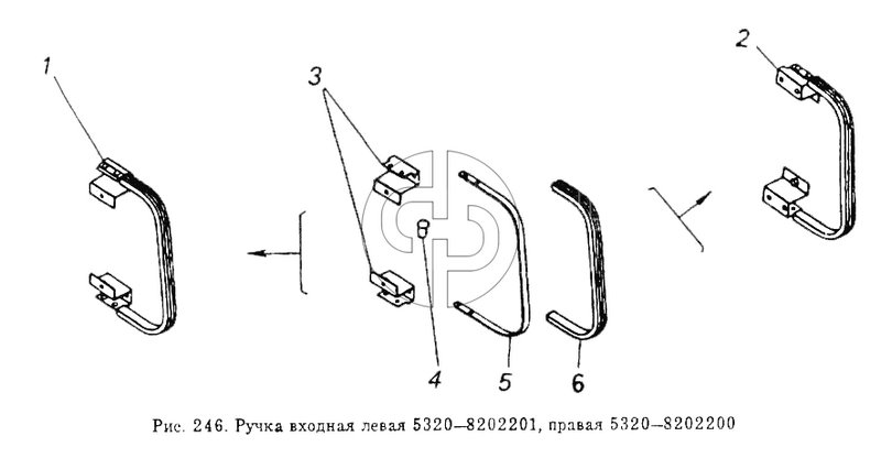 Ручка входная левая и правая (№2 на схеме)