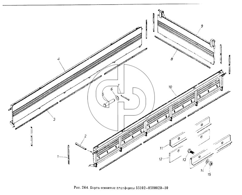 Борта основные платформы 55102-8500020-10 (№10 на схеме)
