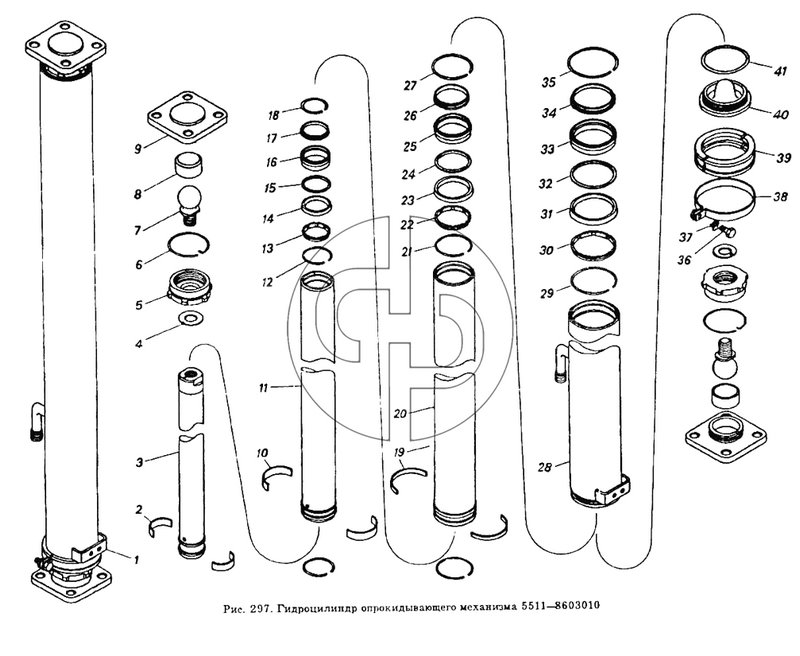 Гидроцилиндр опрокидывающего механизма 5511-8603010 (№5 на схеме)