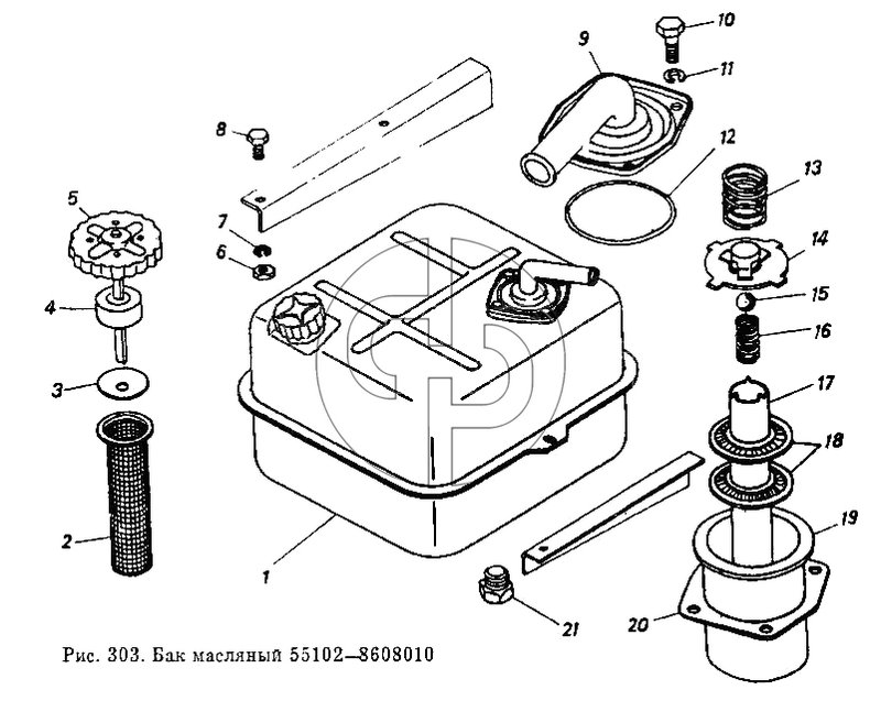 Бак масляный 55102-8608010 (№5 на схеме)