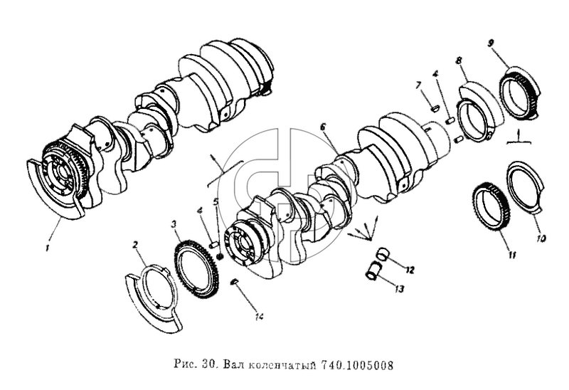 Вал коленчатый (№14 на схеме)