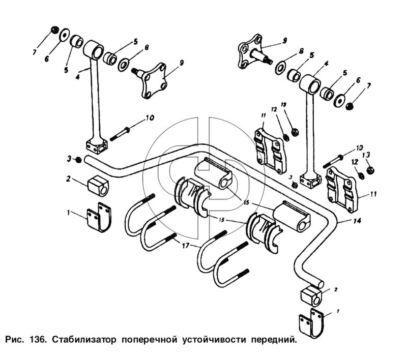 Стабилизатор поперечной устойчивости передний (№8 на схеме)