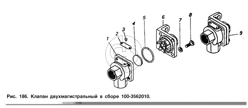 Клапан двухмагистральный в сборе (№9 на схеме)