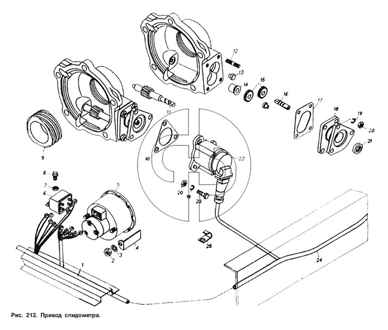 Привод спидометра (№21 на схеме)