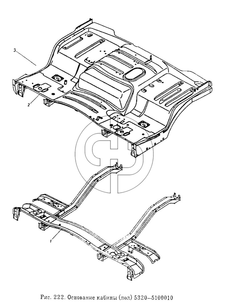 Основание кабины (пол) (№5320-5101257 на схеме)