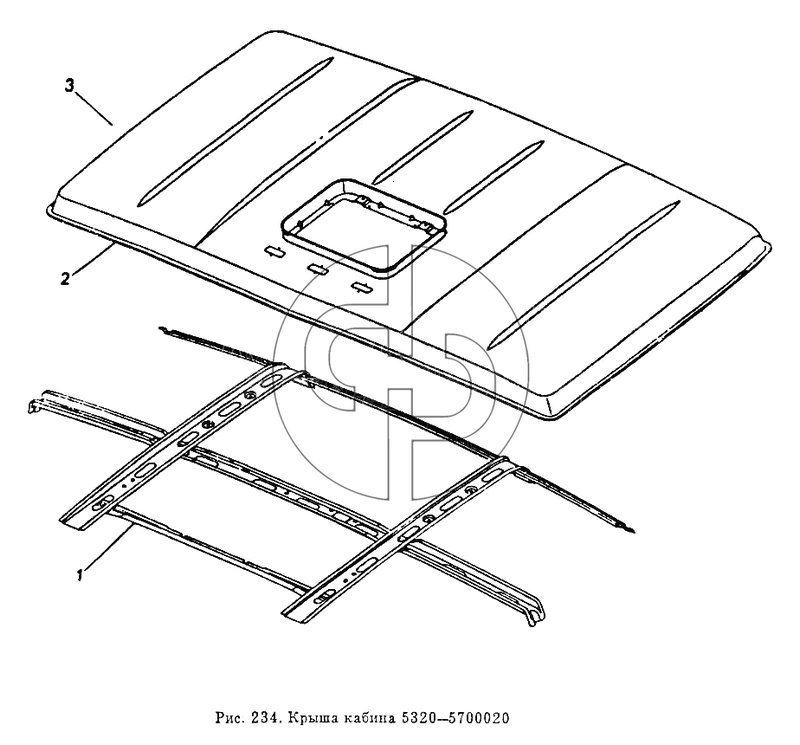 Крыша кабины (№864909 на схеме)