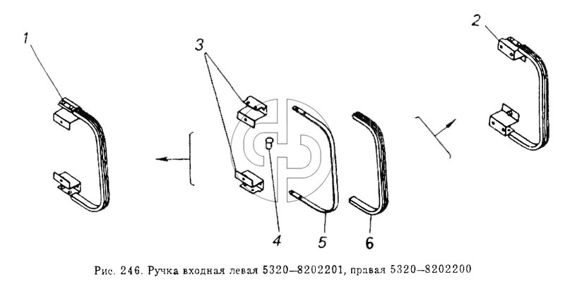 Ручка входная левая и правая (№2 на схеме)