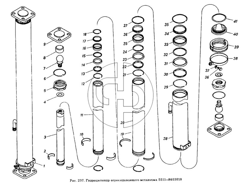 Гидроцилиндр опрокидывающего механизма 5511-8603010 (№5 на схеме)