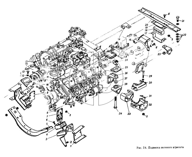 Подвеска силового агрегата (№26 на схеме)