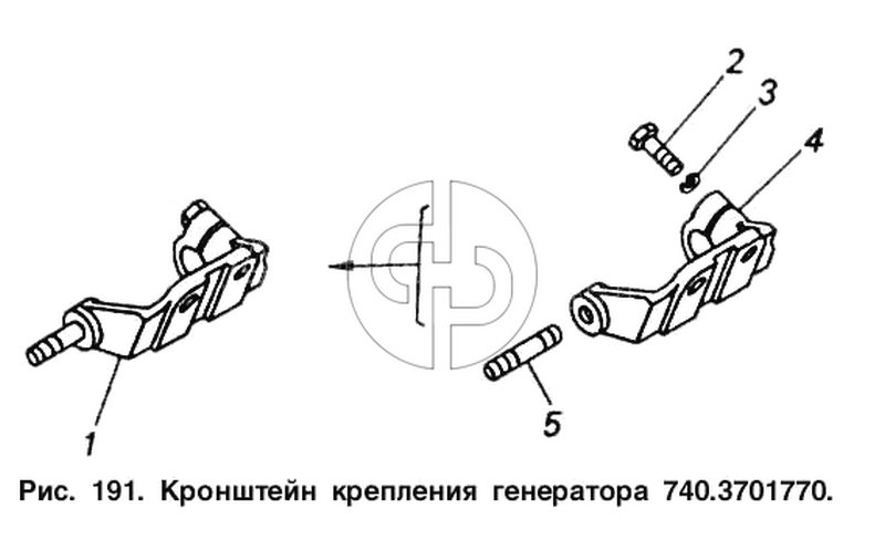 Кронштейн крепления генератора (№1 на схеме)