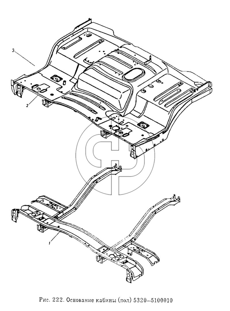 Основание кабины (пол) (№5320-5101257 на схеме)