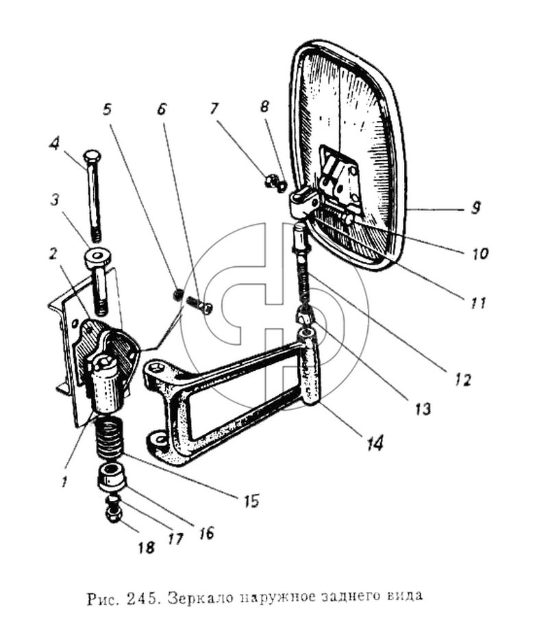 Зеркало наружное заднего вида (№12 на схеме)