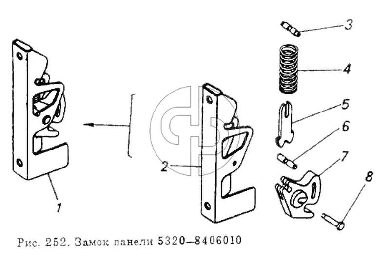 Замок панели (№5320-8415010-02 на схеме)