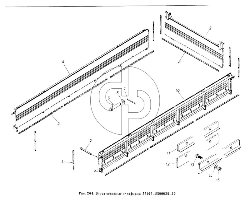 Борта основные платформы 55102-8500020-10 (№10 на схеме)