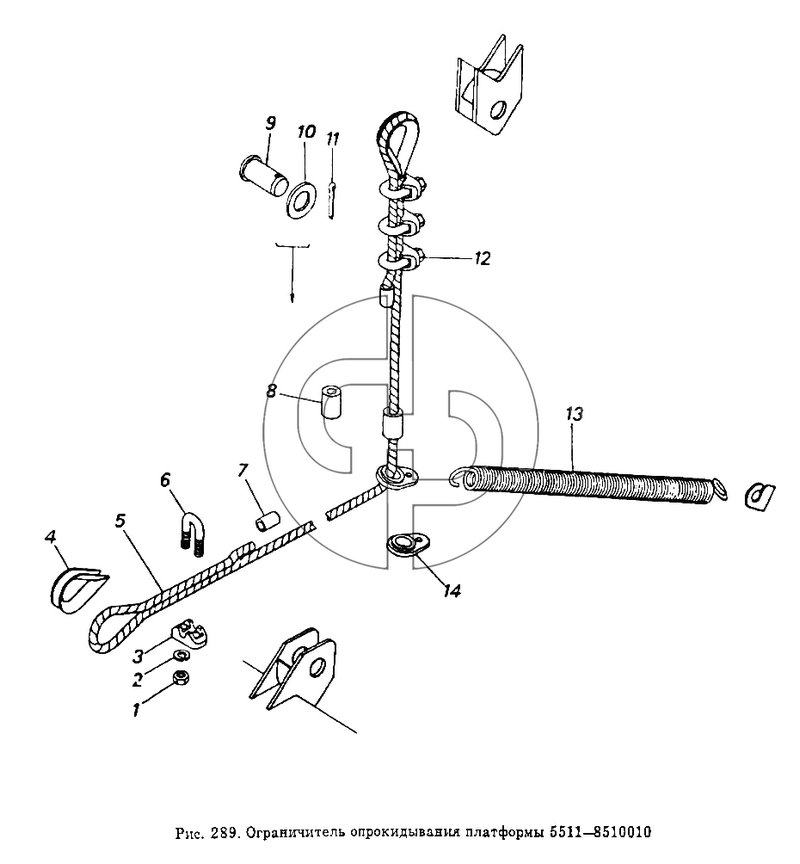 Ограничитель опрокидывания платформы  5511-8510010 (№13 на схеме)