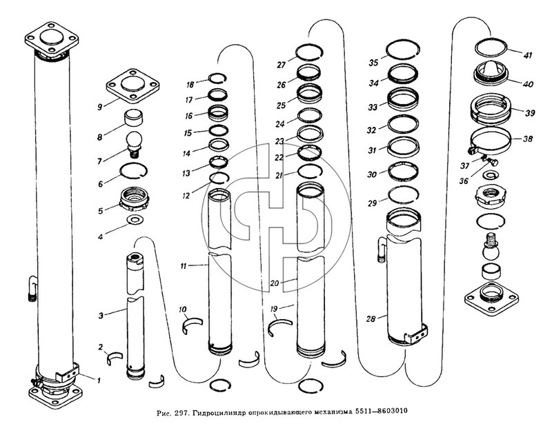 Гидроцилиндр опрокидывающего механизма 5511-8603010 (№5 на схеме)