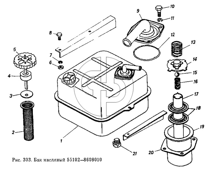 Бак масляный 55102-8608010 (№5 на схеме)